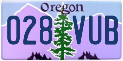 OR license plate 028VUB