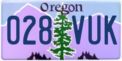 OR license plate 028VUK