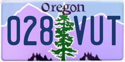 OR license plate 028VUT