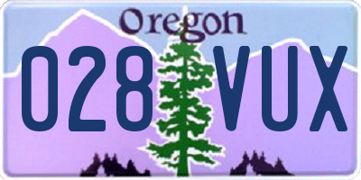 OR license plate 028VUX