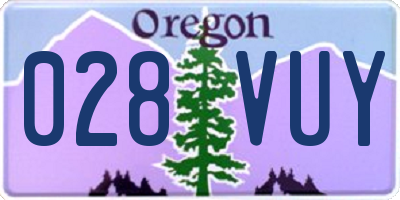 OR license plate 028VUY