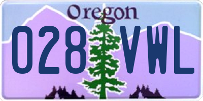 OR license plate 028VWL