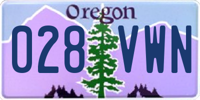 OR license plate 028VWN