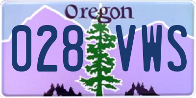 OR license plate 028VWS