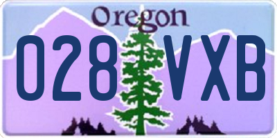 OR license plate 028VXB