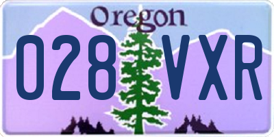 OR license plate 028VXR