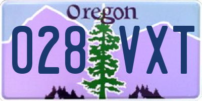 OR license plate 028VXT