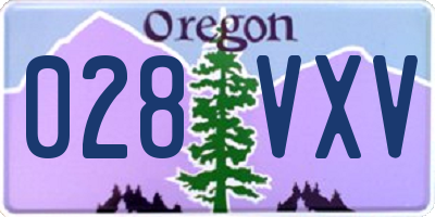 OR license plate 028VXV