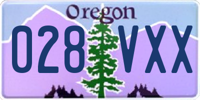 OR license plate 028VXX