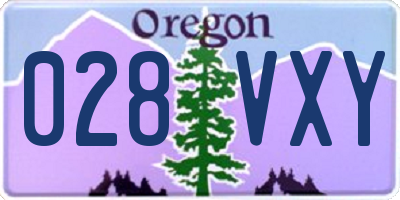 OR license plate 028VXY