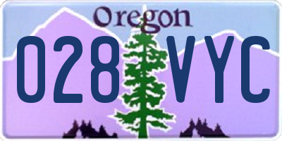OR license plate 028VYC