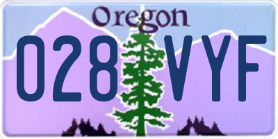 OR license plate 028VYF