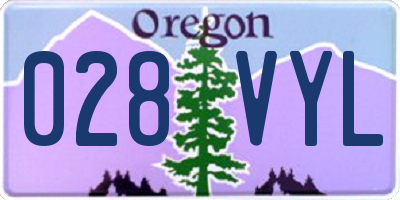 OR license plate 028VYL