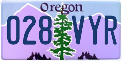 OR license plate 028VYR