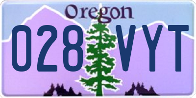 OR license plate 028VYT