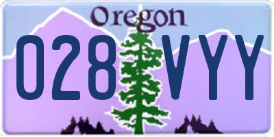 OR license plate 028VYY