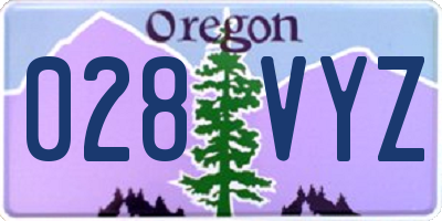 OR license plate 028VYZ