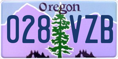 OR license plate 028VZB