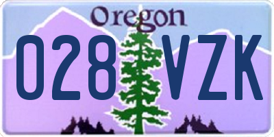 OR license plate 028VZK