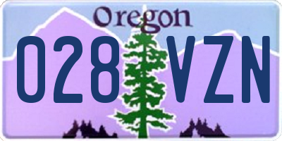 OR license plate 028VZN