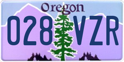 OR license plate 028VZR