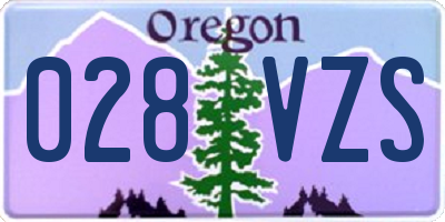 OR license plate 028VZS