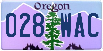 OR license plate 028WAC