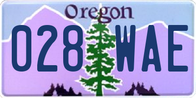 OR license plate 028WAE