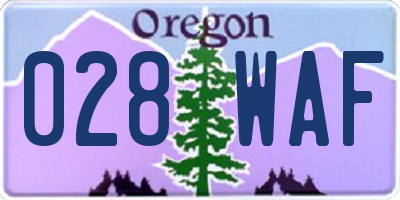 OR license plate 028WAF