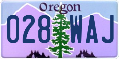 OR license plate 028WAJ