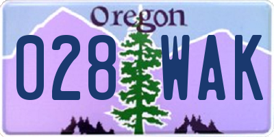 OR license plate 028WAK