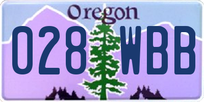 OR license plate 028WBB