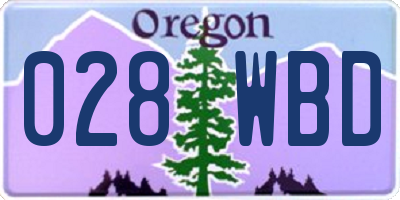 OR license plate 028WBD