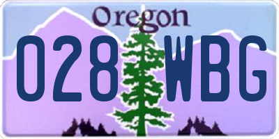 OR license plate 028WBG