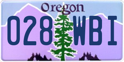 OR license plate 028WBI
