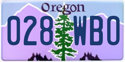 OR license plate 028WBO