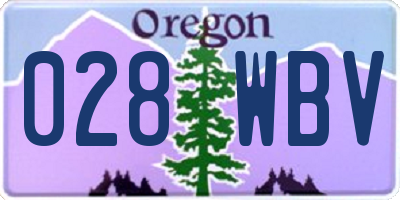 OR license plate 028WBV