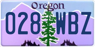 OR license plate 028WBZ