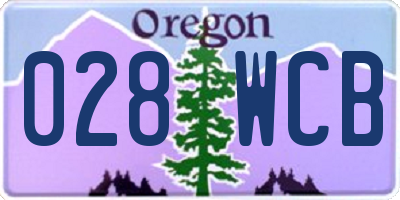 OR license plate 028WCB