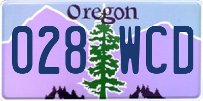 OR license plate 028WCD