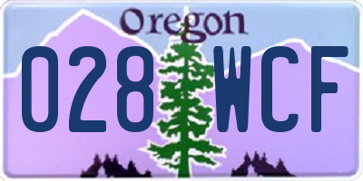 OR license plate 028WCF