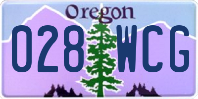 OR license plate 028WCG
