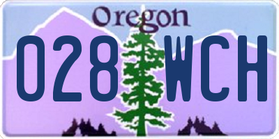 OR license plate 028WCH
