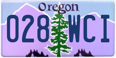 OR license plate 028WCI