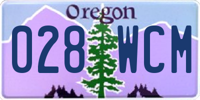 OR license plate 028WCM