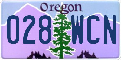 OR license plate 028WCN