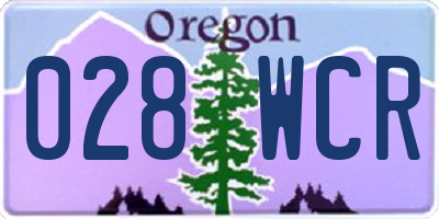 OR license plate 028WCR