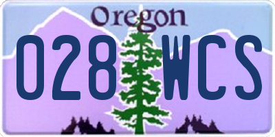 OR license plate 028WCS