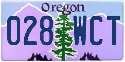 OR license plate 028WCT
