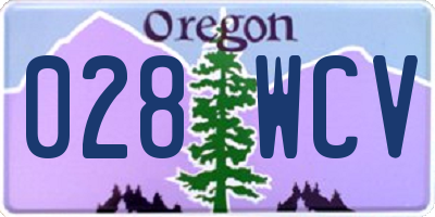 OR license plate 028WCV